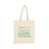 Thank you Earth 💚 Cotton Canvas Tote Bag