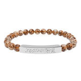 Natural Stone Stretch Bar Bracelet (Engraving)