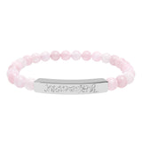 Natural Stone Stretch Bar Bracelet (Engraving)