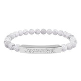 Natural Stone Stretch Bar Bracelet (Engraving)