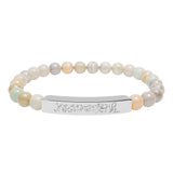 Natural Stone Stretch Bar Bracelet (Engraving)